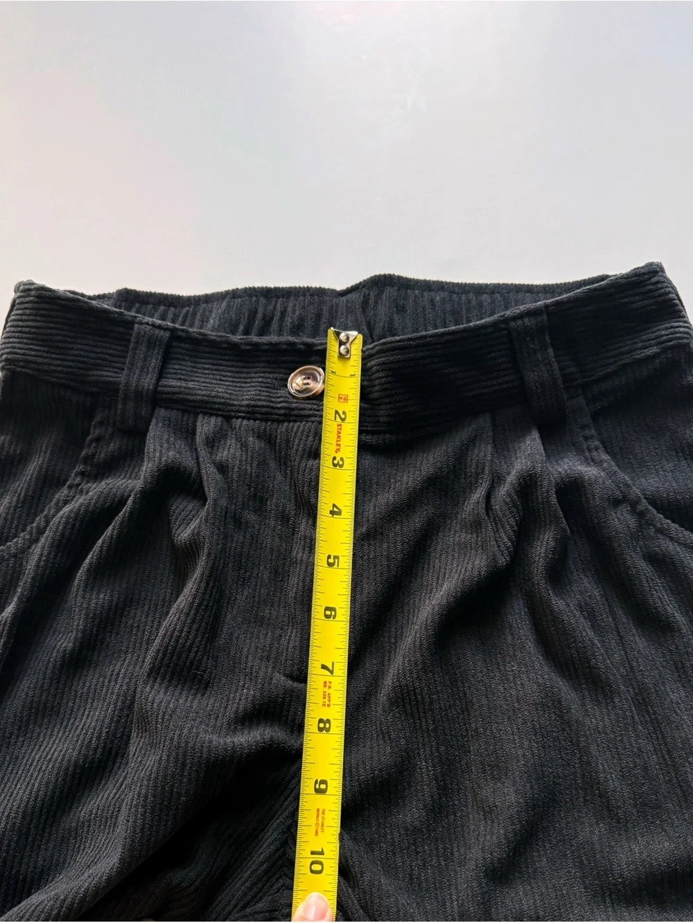 Halara Black Zipper Pocket Corduroy Casual Pants size S Tall Small Tall NEW